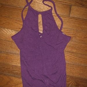 Purple Key Hole Tank Top